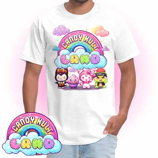 Wishbone, Frosti Boo & Panku - Candy Kult Land Men's / Unisex Classic T-Shirt - Candy Kult - Candy Cult - Candy Kult Land - Wishbone - Boo Kitty - Panku - Frosti - Toxic Kitten - Hex-Heart - Cult Candy - Cake High Heels - [product_vendor}