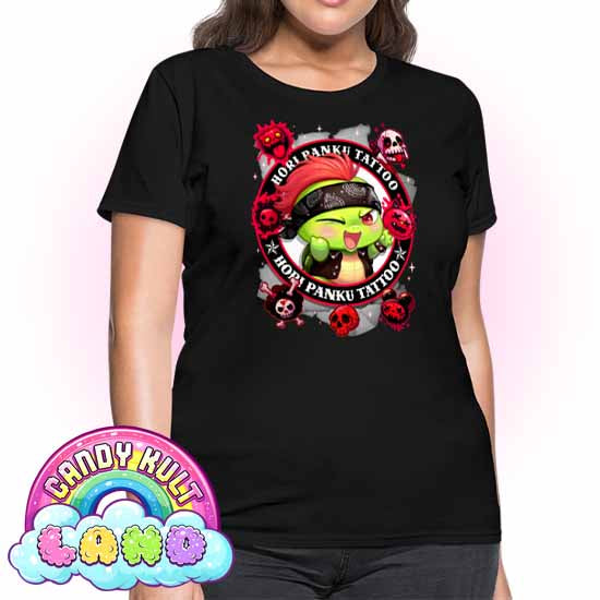 Hori Panku Tattoo Black - Candy Kult Land Women's FITTED T-Shirt - Candy Kult - Candy Cult - Candy Kult Land - Wishbone - Boo Kitty - Panku - Frosti - Toxic Kitten - Hex-Heart - Cult Candy - Cake High Heels - [product_vendor}