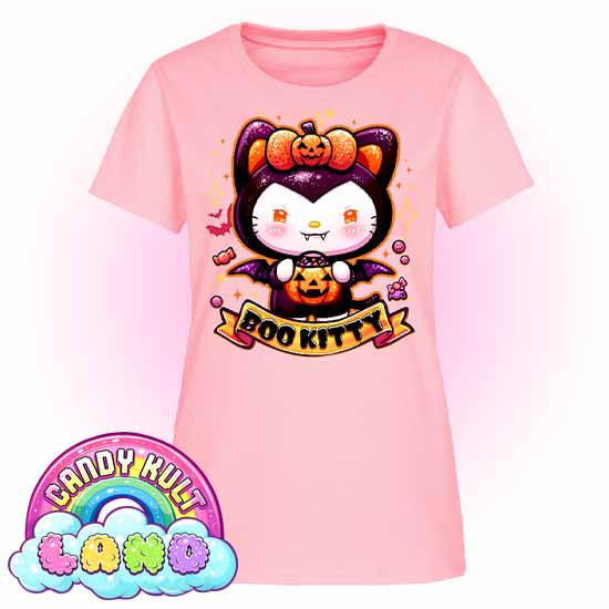 Boo Kitty - Candy Kult Land Women's FITTED T-Shirt - Candy Kult - Candy Cult - Candy Kult Land - Wishbone - Boo Kitty - Panku - Frosti - Toxic Kitten - Hex-Heart - Cult Candy - Cake High Heels - [product_vendor}