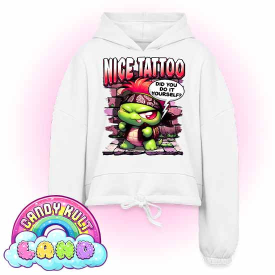 Nice Tattoo Did You Do It y=Yourself? Panku - Candy Kult Land Women’s Cropped Hoodie