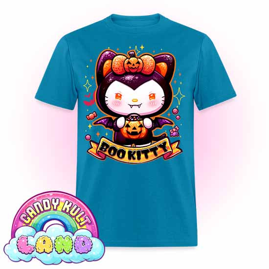 Boo Kitty - Candy Kult Land COLOUR Men's / Unisex Classic T-Shirt - Candy Kult - Candy Cult - Candy Kult Land - Wishbone - Boo Kitty - Panku - Frosti - Toxic Kitten - Hex-Heart - Cult Candy - Cake High Heels - [product_vendor}