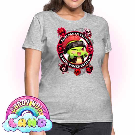 Hori Panku Tattoo Black - Candy Kult Land Women's FITTED T-Shirt - Candy Kult - Candy Cult - Candy Kult Land - Wishbone - Boo Kitty - Panku - Frosti - Toxic Kitten - Hex-Heart - Cult Candy - Cake High Heels - [product_vendor}