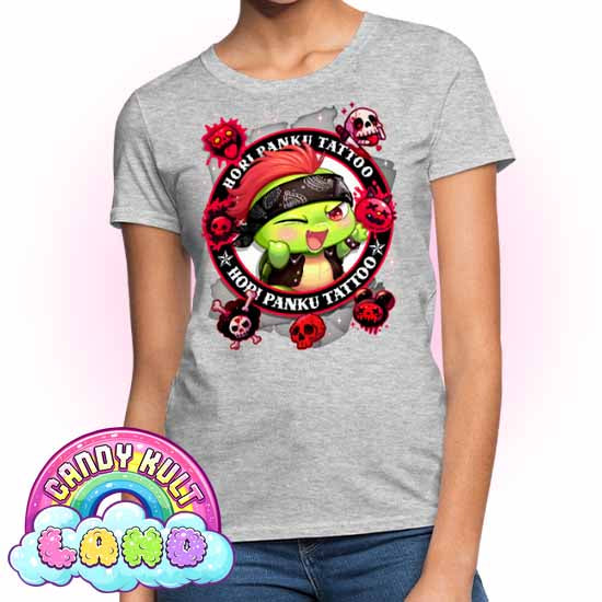 Hori Panku Tattoo Black - Candy Kult Land Women's FITTED T-Shirt - Candy Kult - Candy Cult - Candy Kult Land - Wishbone - Boo Kitty - Panku - Frosti - Toxic Kitten - Hex-Heart - Cult Candy - Cake High Heels - [product_vendor}