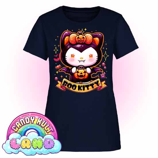 Boo Kitty - Candy Kult Land Women's FITTED T-Shirt - Candy Kult - Candy Cult - Candy Kult Land - Wishbone - Boo Kitty - Panku - Frosti - Toxic Kitten - Hex-Heart - Cult Candy - Cake High Heels - [product_vendor}
