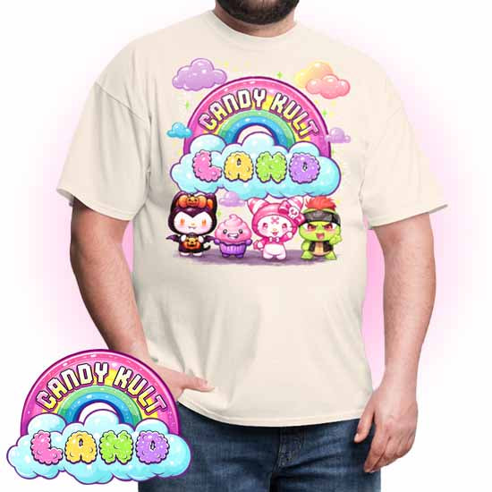 Wishbone, Frosti Boo & Panku - Candy Kult Land Men's / Unisex Classic T-Shirt - Candy Kult - Candy Cult - Candy Kult Land - Wishbone - Boo Kitty - Panku - Frosti - Toxic Kitten - Hex-Heart - Cult Candy - Cake High Heels - [product_vendor}
