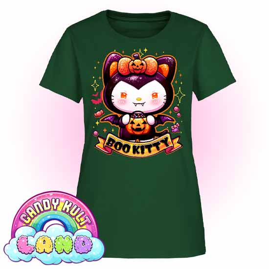 Boo Kitty - Candy Kult Land Women's FITTED T-Shirt - Candy Kult - Candy Cult - Candy Kult Land - Wishbone - Boo Kitty - Panku - Frosti - Toxic Kitten - Hex-Heart - Cult Candy - Cake High Heels - [product_vendor}