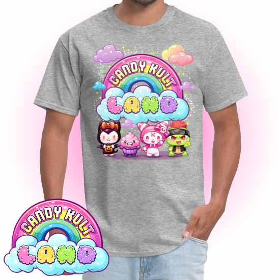 Wishbone, Frosti Boo & Panku - Candy Kult Land Men's / Unisex Classic T-Shirt - Candy Kult - Candy Cult - Candy Kult Land - Wishbone - Boo Kitty - Panku - Frosti - Toxic Kitten - Hex-Heart - Cult Candy - Cake High Heels - [product_vendor}