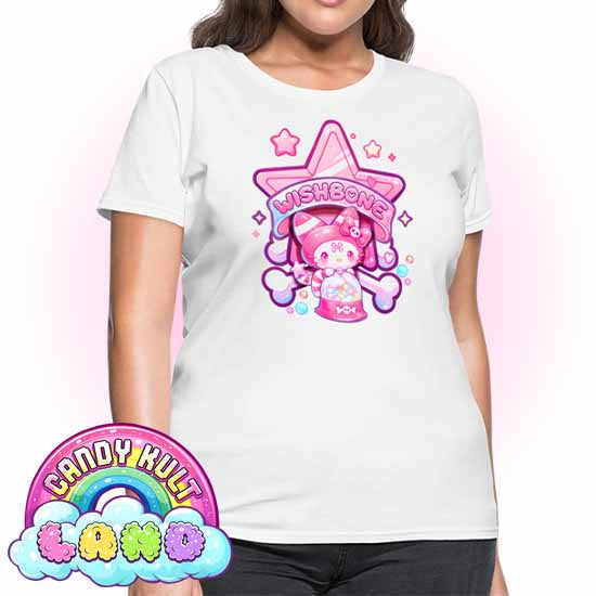 Wishbone Gumball Machine Logo - Candy Kult Land Women's FITTED T-Shirt - Candy Kult - Candy Cult - Candy Kult Land - Wishbone - Boo Kitty - Panku - Frosti - Toxic Kitten - Hex-Heart - Cult Candy - Cake High Heels - [product_vendor}