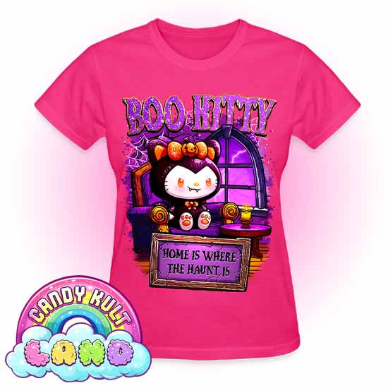 Home Is Where The Haunt Is Boo Kitty - Candy Kult land REGULAR FIT Ladies T-Shirt - Candy Kult - Candy Cult - Candy Kult Land - Wishbone - Boo Kitty - Panku - Frosti - Toxic Kitten - Hex-Heart - Cult Candy - Cake High Heels - [product_vendor}