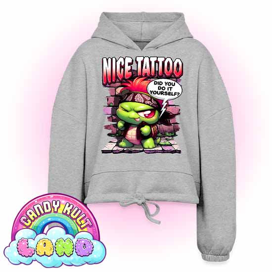 Nice Tattoo Did You Do It y=Yourself? Panku - Candy Kult Land Women’s Cropped Hoodie