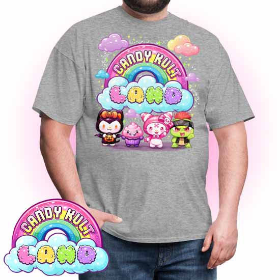 Wishbone, Frosti Boo & Panku - Candy Kult Land Men's / Unisex Classic T-Shirt - Candy Kult - Candy Cult - Candy Kult Land - Wishbone - Boo Kitty - Panku - Frosti - Toxic Kitten - Hex-Heart - Cult Candy - Cake High Heels - [product_vendor}