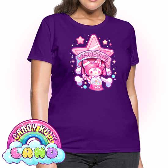 Wishbone Gumball Machine Logo - Candy Kult Land Women's FITTED T-Shirt - Candy Kult - Candy Cult - Candy Kult Land - Wishbone - Boo Kitty - Panku - Frosti - Toxic Kitten - Hex-Heart - Cult Candy - Cake High Heels - [product_vendor}