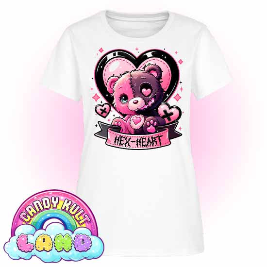 Hex-Heart - Candy Kult Land Women's FITTED T-Shirt - Candy Kult - Candy Cult - Candy Kult Land - Wishbone - Boo Kitty - Panku - Frosti - Toxic Kitten - Hex-Heart - Cult Candy - Cake High Heels - [product_vendor}