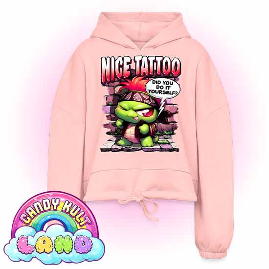 Nice Tattoo Did You Do It y=Yourself? Panku - Candy Kult Land Women’s Cropped Hoodie