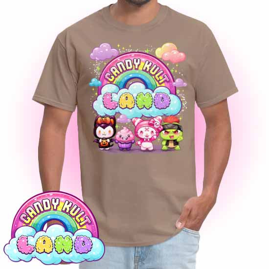 Wishbone, Frosti Boo & Panku - Candy Kult Land Men's / Unisex Classic T-Shirt - Candy Kult - Candy Cult - Candy Kult Land - Wishbone - Boo Kitty - Panku - Frosti - Toxic Kitten - Hex-Heart - Cult Candy - Cake High Heels - [product_vendor}