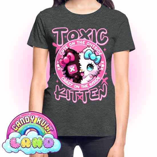 Crazy On The Inside Toxic Kitten - Candy Kult land REGULAR FIT Ladies T-Shirt - Candy Kult - Candy Cult - Candy Kult Land - Wishbone - Boo Kitty - Panku - Frosti - Toxic Kitten - Hex-Heart - Cult Candy - Cake High Heels - [product_vendor}