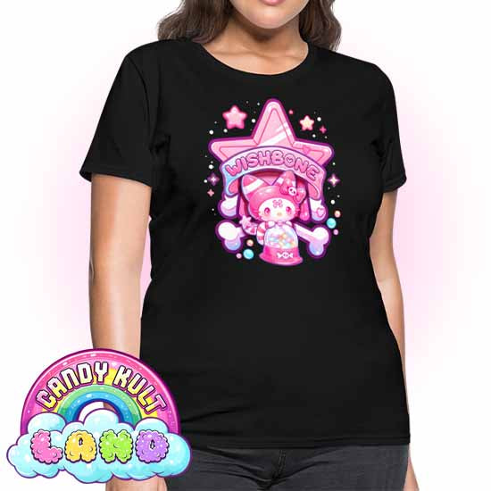 Wishbone Gumball Machine Logo - Candy Kult Land Women's FITTED T-Shirt - Candy Kult - Candy Cult - Candy Kult Land - Wishbone - Boo Kitty - Panku - Frosti - Toxic Kitten - Hex-Heart - Cult Candy - Cake High Heels - [product_vendor}