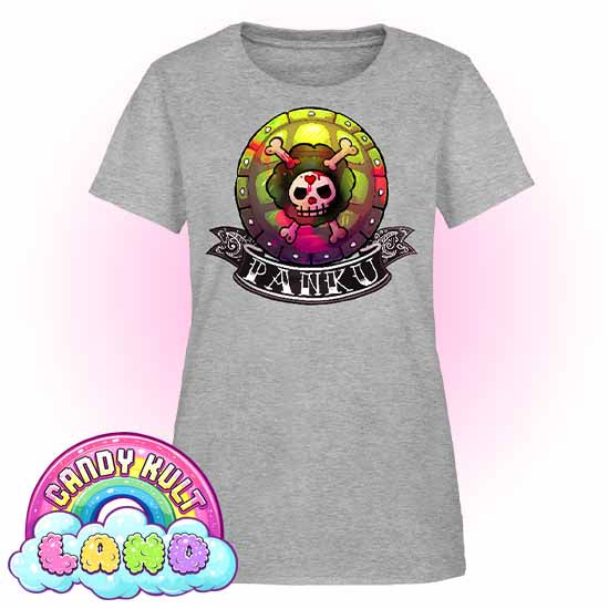 Panku Logo - Candy Kult Land Women's FITTED T-Shirt - Candy Kult - Candy Cult - Candy Kult Land - Wishbone - Boo Kitty - Panku - Frosti - Toxic Kitten - Hex-Heart - Cult Candy - Cake High Heels - [product_vendor}