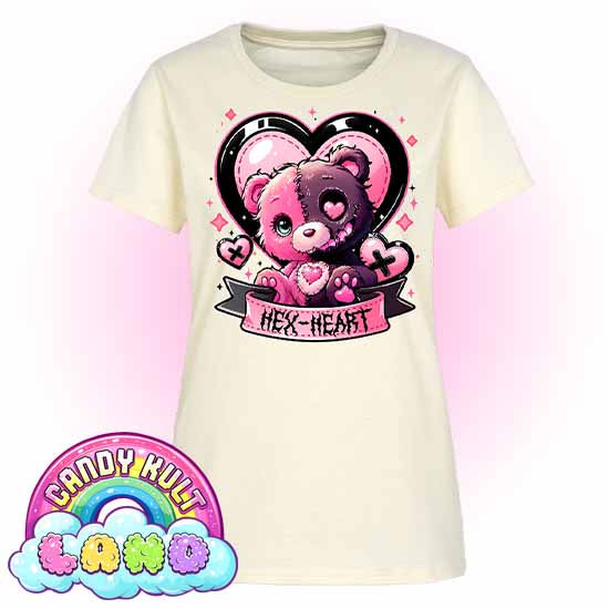 Hex-Heart - Candy Kult Land Women's FITTED T-Shirt - Candy Kult - Candy Cult - Candy Kult Land - Wishbone - Boo Kitty - Panku - Frosti - Toxic Kitten - Hex-Heart - Cult Candy - Cake High Heels - [product_vendor}
