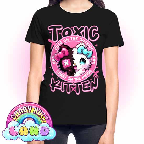 Crazy On The Inside Toxic Kitten - Candy Kult land REGULAR FIT Ladies T-Shirt - Candy Kult - Candy Cult - Candy Kult Land - Wishbone - Boo Kitty - Panku - Frosti - Toxic Kitten - Hex-Heart - Cult Candy - Cake High Heels - [product_vendor}