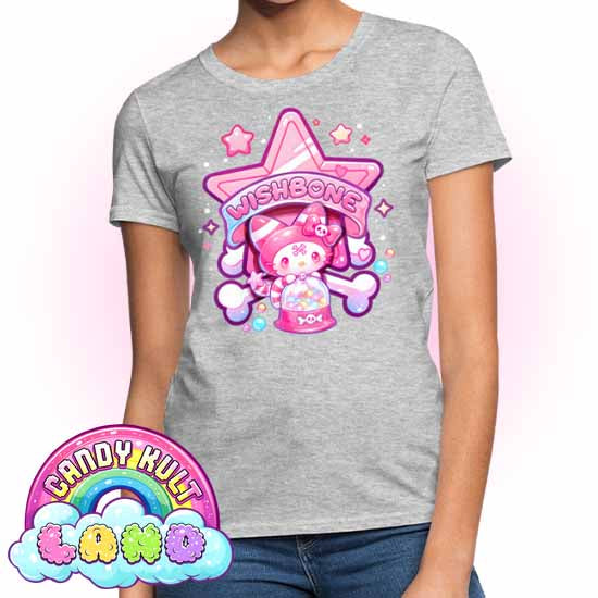 Wishbone Gumball Machine Logo - Candy Kult Land Women's FITTED T-Shirt - Candy Kult - Candy Cult - Candy Kult Land - Wishbone - Boo Kitty - Panku - Frosti - Toxic Kitten - Hex-Heart - Cult Candy - Cake High Heels - [product_vendor}