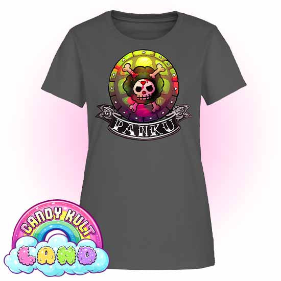 Panku Logo - Candy Kult Land Women's FITTED T-Shirt - Candy Kult - Candy Cult - Candy Kult Land - Wishbone - Boo Kitty - Panku - Frosti - Toxic Kitten - Hex-Heart - Cult Candy - Cake High Heels - [product_vendor}