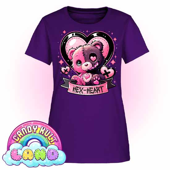 Hex-Heart - Candy Kult Land Women's FITTED T-Shirt - Candy Kult - Candy Cult - Candy Kult Land - Wishbone - Boo Kitty - Panku - Frosti - Toxic Kitten - Hex-Heart - Cult Candy - Cake High Heels - [product_vendor}
