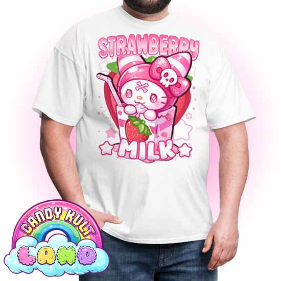 Wishbone Strawberry Milk  - Candy Kult Land Men's / Unisex Classic T-Shirt - Candy Kult - Candy Cult - Candy Kult Land - Wishbone - Boo Kitty - Panku - Frosti - Toxic Kitten - Hex-Heart - Cult Candy - Cake High Heels - [product_vendor}