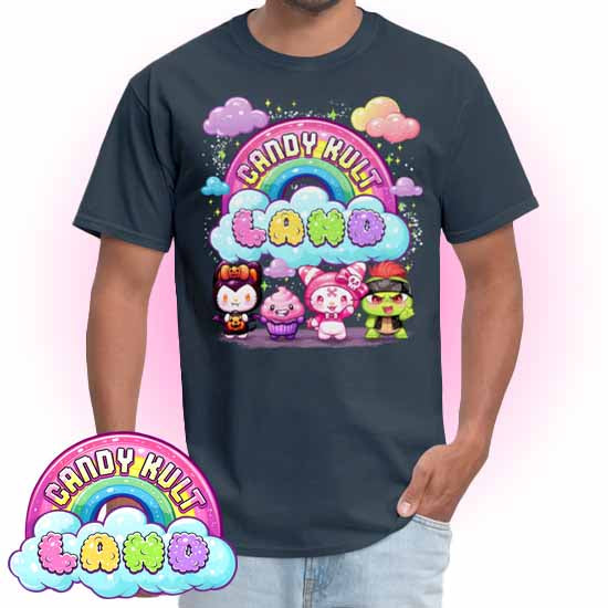 Wishbone, Frosti Boo & Panku - Candy Kult Land Men's / Unisex Classic T-Shirt - Candy Kult - Candy Cult - Candy Kult Land - Wishbone - Boo Kitty - Panku - Frosti - Toxic Kitten - Hex-Heart - Cult Candy - Cake High Heels - [product_vendor}