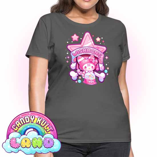 Wishbone Gumball Machine Logo - Candy Kult Land Women's FITTED T-Shirt - Candy Kult - Candy Cult - Candy Kult Land - Wishbone - Boo Kitty - Panku - Frosti - Toxic Kitten - Hex-Heart - Cult Candy - Cake High Heels - [product_vendor}