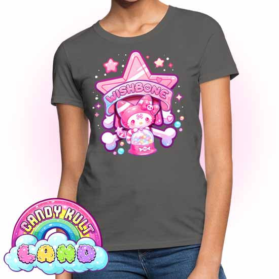 Wishbone Gumball Machine Logo - Candy Kult Land Women's FITTED T-Shirt - Candy Kult - Candy Cult - Candy Kult Land - Wishbone - Boo Kitty - Panku - Frosti - Toxic Kitten - Hex-Heart - Cult Candy - Cake High Heels - [product_vendor}
