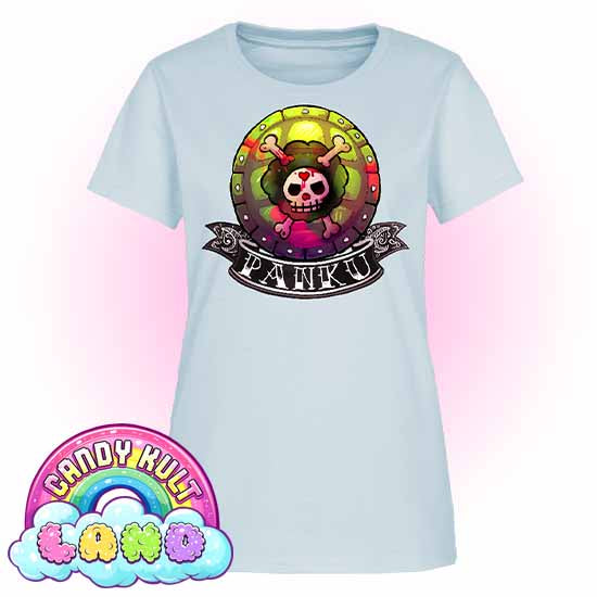 Panku Logo - Candy Kult Land Women's FITTED T-Shirt - Candy Kult - Candy Cult - Candy Kult Land - Wishbone - Boo Kitty - Panku - Frosti - Toxic Kitten - Hex-Heart - Cult Candy - Cake High Heels - [product_vendor}