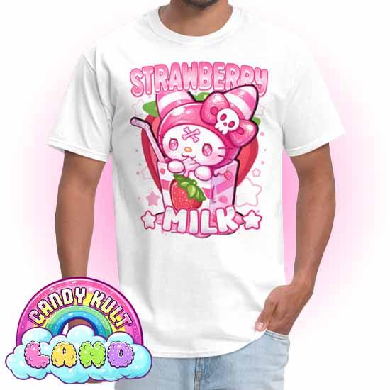 Wishbone Strawberry Milk  - Candy Kult Land Men's / Unisex Classic T-Shirt - Candy Kult - Candy Cult - Candy Kult Land - Wishbone - Boo Kitty - Panku - Frosti - Toxic Kitten - Hex-Heart - Cult Candy - Cake High Heels - [product_vendor}