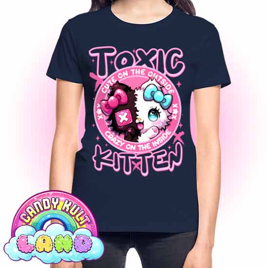 Crazy On The Inside Toxic Kitten - Candy Kult land REGULAR FIT Ladies T-Shirt - Candy Kult - Candy Cult - Candy Kult Land - Wishbone - Boo Kitty - Panku - Frosti - Toxic Kitten - Hex-Heart - Cult Candy - Cake High Heels - [product_vendor}