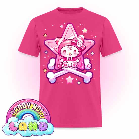 Wishbone Crossbones - Candy Kult Land COLOUR  Men's / Unisex Classic T-Shirt - Candy Kult - Candy Cult - Candy Kult Land - Wishbone - Boo Kitty - Panku - Frosti - Toxic Kitten - Hex-Heart - Cult Candy - Cake High Heels - [product_vendor}