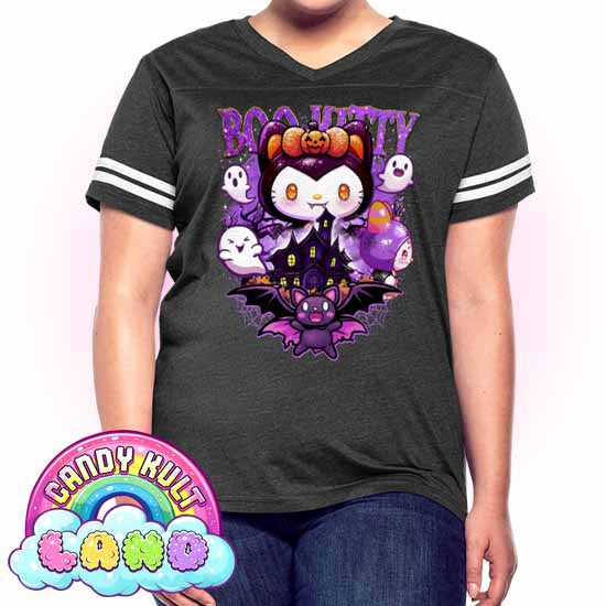 Boo Kitty Origins - Candy Kult Land Women’s Vintage Sport T-Shirt - Candy Kult - Candy Cult - Candy Kult Land - Wishbone - Boo Kitty - Panku - Frosti - Toxic Kitten - Hex-Heart - Cult Candy - Cake High Heels - [product_vendor}