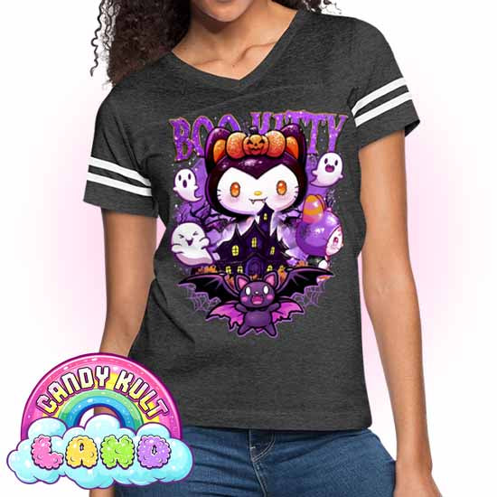 Boo Kitty Origins - Candy Kult Land Women’s Vintage Sport T-Shirt - Candy Kult - Candy Cult - Candy Kult Land - Wishbone - Boo Kitty - Panku - Frosti - Toxic Kitten - Hex-Heart - Cult Candy - Cake High Heels - [product_vendor}