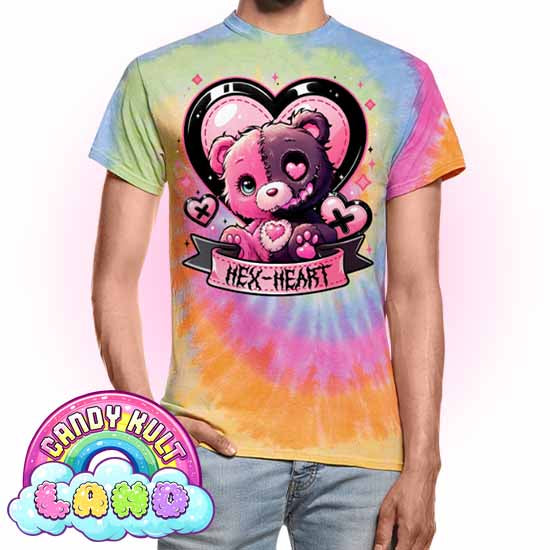 Hex-Heart - Candy Kult Land Unisex Tie Dye T-Shirt - Candy Kult - Candy Cult - Candy Kult Land - Wishbone - Boo Kitty - Panku - Frosti - Toxic Kitten - Hex-Heart - Cult Candy - Cake High Heels - [product_vendor}