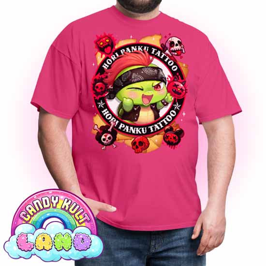Hori Panku Tattoo - Candy Kult Land COLOUR Men's / Unisex Classic T-Shirt - Candy Kult - Candy Cult - Candy Kult Land - Wishbone - Boo Kitty - Panku - Frosti - Toxic Kitten - Hex-Heart - Cult Candy - Cake High Heels - [product_vendor}