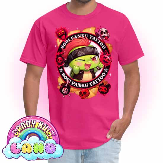 Hori Panku Tattoo - Candy Kult Land COLOUR Men's / Unisex Classic T-Shirt - Candy Kult - Candy Cult - Candy Kult Land - Wishbone - Boo Kitty - Panku - Frosti - Toxic Kitten - Hex-Heart - Cult Candy - Cake High Heels - [product_vendor}