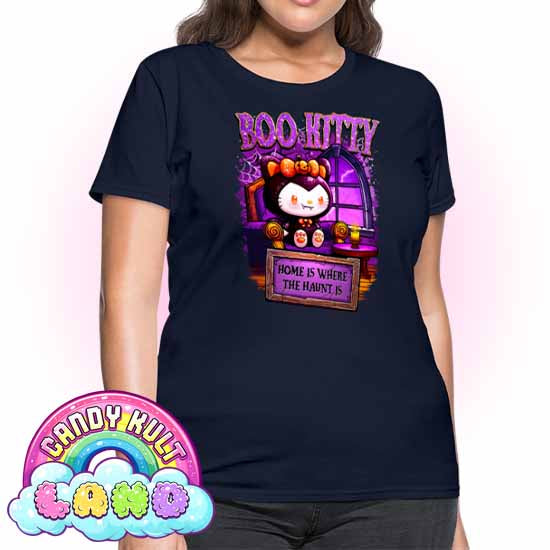 Home Is Where The Haunt Is Boo Kitty - Candy Kult land Women's FITTED T-Shirt - Candy Kult - Candy Cult - Candy Kult Land - Wishbone - Boo Kitty - Panku - Frosti - Toxic Kitten - Hex-Heart - Cult Candy - Cake High Heels - [product_vendor}
