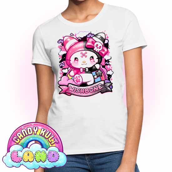 Wishbone Sparkle Punk - Candy Kult Land Women's FITTED T-Shirt - Candy Kult - Candy Cult - Candy Kult Land - Wishbone - Boo Kitty - Panku - Frosti - Toxic Kitten - Hex-Heart - Cult Candy - Cake High Heels - [product_vendor}