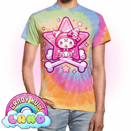 Wishbone Crossbones - Candy Kult Land Unisex Tie Dye T-Shirt - Candy Kult - Candy Cult - Candy Kult Land - Wishbone - Boo Kitty - Panku - Frosti - Toxic Kitten - Hex-Heart - Cult Candy - Cake High Heels - [product_vendor}