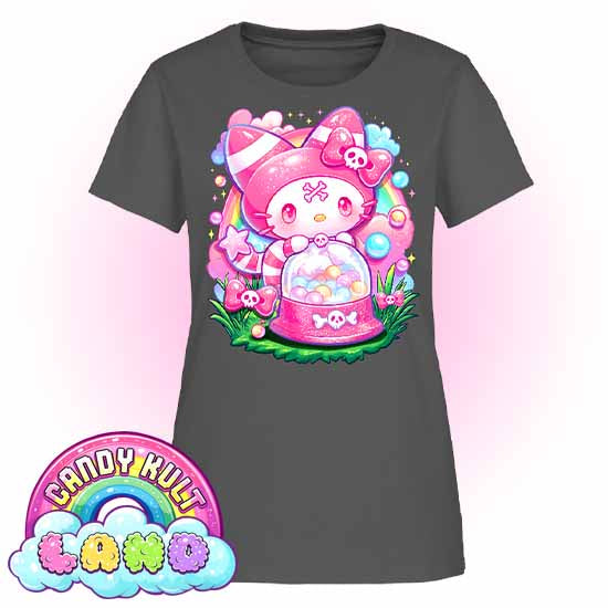 Wishbone Gumball Machine - Candy Kult Land Women's FITTED T-Shirt - Candy Kult - Candy Cult - Candy Kult Land - Wishbone - Boo Kitty - Panku - Frosti - Toxic Kitten - Hex-Heart - Cult Candy - Cake High Heels - [product_vendor}