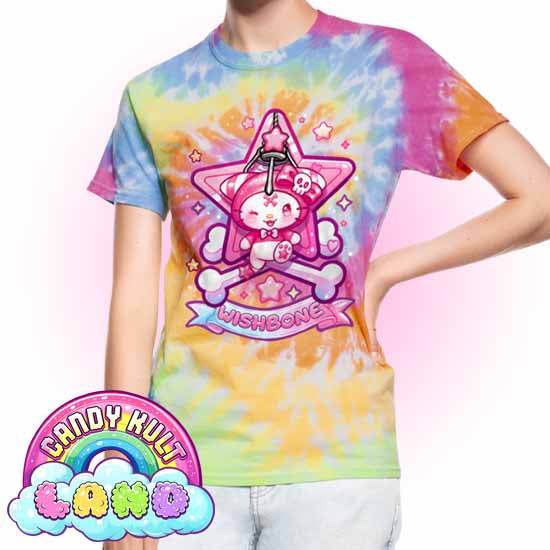 Wishbone Claw Machine Logo  - Candy Kult Land Unisex Tie Dye T-Shirt - Candy Kult - Candy Cult - Candy Kult Land - Wishbone - Boo Kitty - Panku - Frosti - Toxic Kitten - Hex-Heart - Cult Candy - Cake High Heels - [product_vendor}