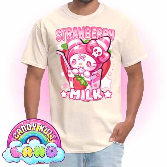 Wishbone Strawberry Milk  - Candy Kult Land Men's / Unisex Classic T-Shirt - Candy Kult - Candy Cult - Candy Kult Land - Wishbone - Boo Kitty - Panku - Frosti - Toxic Kitten - Hex-Heart - Cult Candy - Cake High Heels - [product_vendor}
