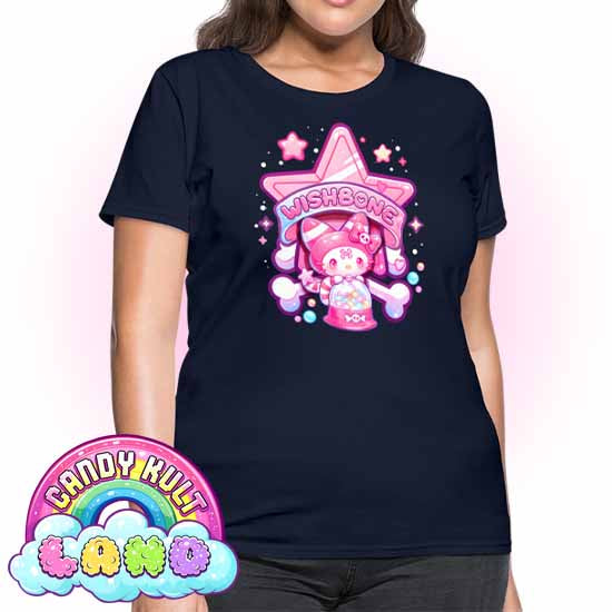 Wishbone Gumball Machine Logo - Candy Kult Land Women's FITTED T-Shirt - Candy Kult - Candy Cult - Candy Kult Land - Wishbone - Boo Kitty - Panku - Frosti - Toxic Kitten - Hex-Heart - Cult Candy - Cake High Heels - [product_vendor}