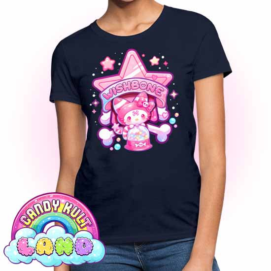 Wishbone Gumball Machine Logo - Candy Kult Land Women's FITTED T-Shirt - Candy Kult - Candy Cult - Candy Kult Land - Wishbone - Boo Kitty - Panku - Frosti - Toxic Kitten - Hex-Heart - Cult Candy - Cake High Heels - [product_vendor}