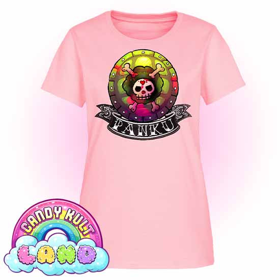 Panku Logo - Candy Kult Land Women's FITTED T-Shirt - Candy Kult - Candy Cult - Candy Kult Land - Wishbone - Boo Kitty - Panku - Frosti - Toxic Kitten - Hex-Heart - Cult Candy - Cake High Heels - [product_vendor}