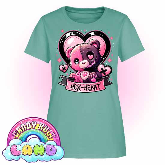Hex-Heart - Candy Kult Land Women's FITTED T-Shirt - Candy Kult - Candy Cult - Candy Kult Land - Wishbone - Boo Kitty - Panku - Frosti - Toxic Kitten - Hex-Heart - Cult Candy - Cake High Heels - [product_vendor}